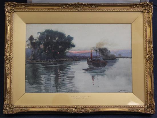 William Lee Hankey (1869-1952) On the Thames at Isleworth, 13 x 20in.